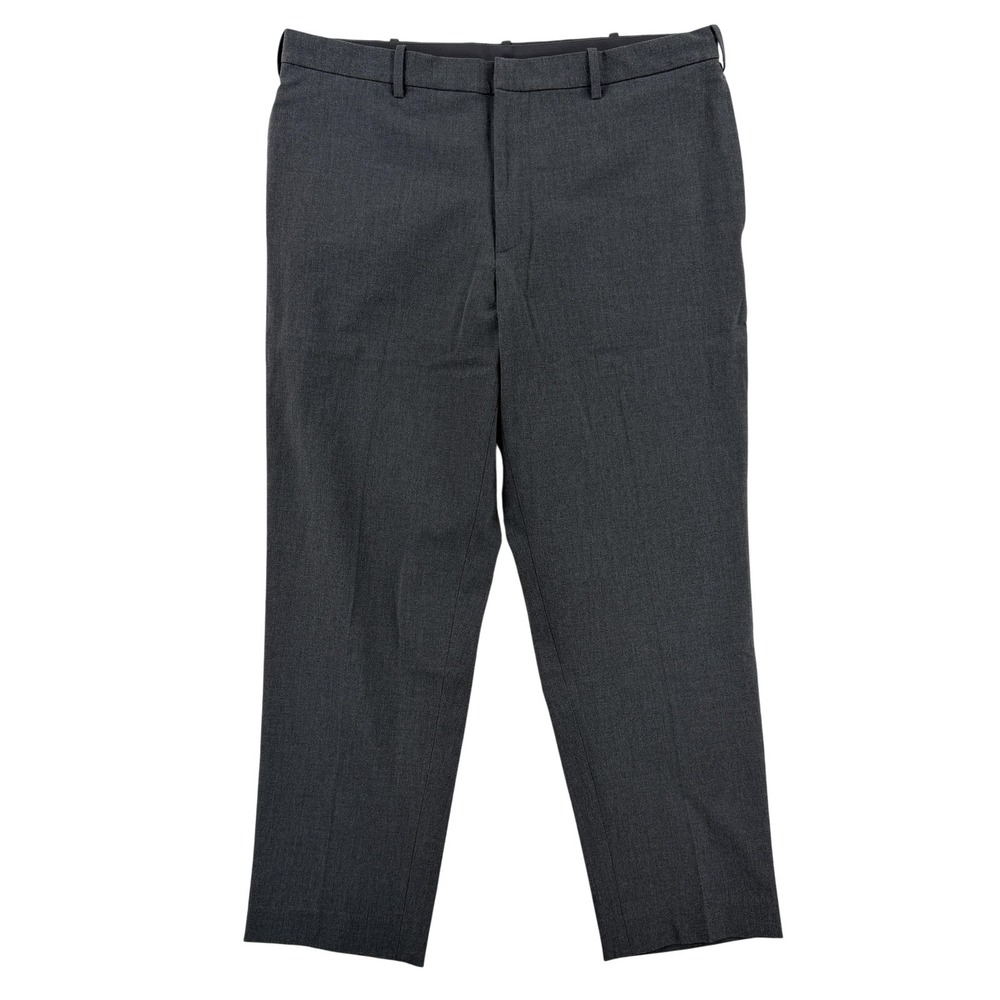 Uniqlo Dress Pants‎ Mens XL 36x28 Gray Slim Fit Stretch Microfiber Office Wear